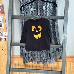 Kids Black and Orange Graphic Long Sleeve Shirt